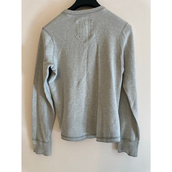 Vintage Y2K Men’s Abercrombie Muscle Grey Waffle Thermal Long Sleeve Shirt Large - Picture 2 of 5